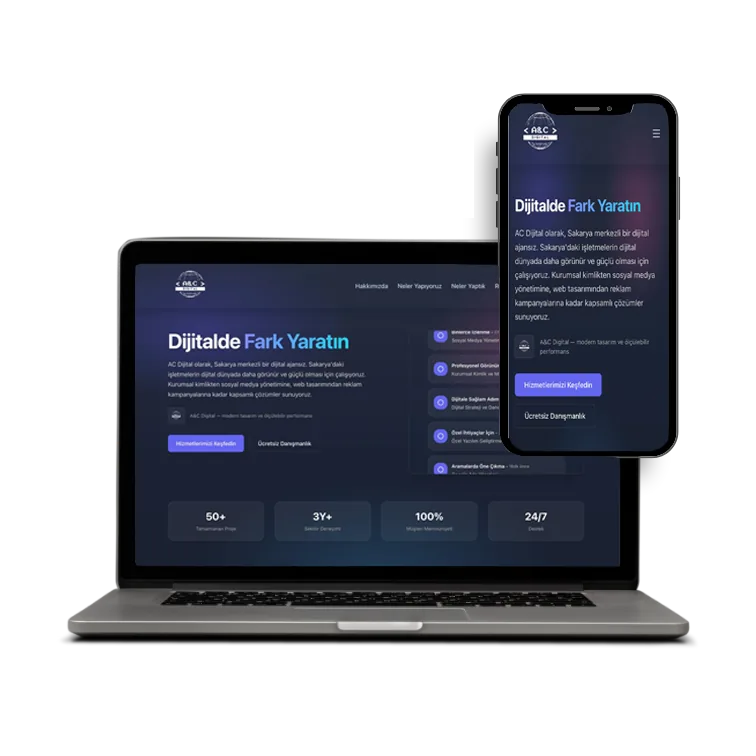 A&C Digital web tasarım projesi — kurumsal site örneği